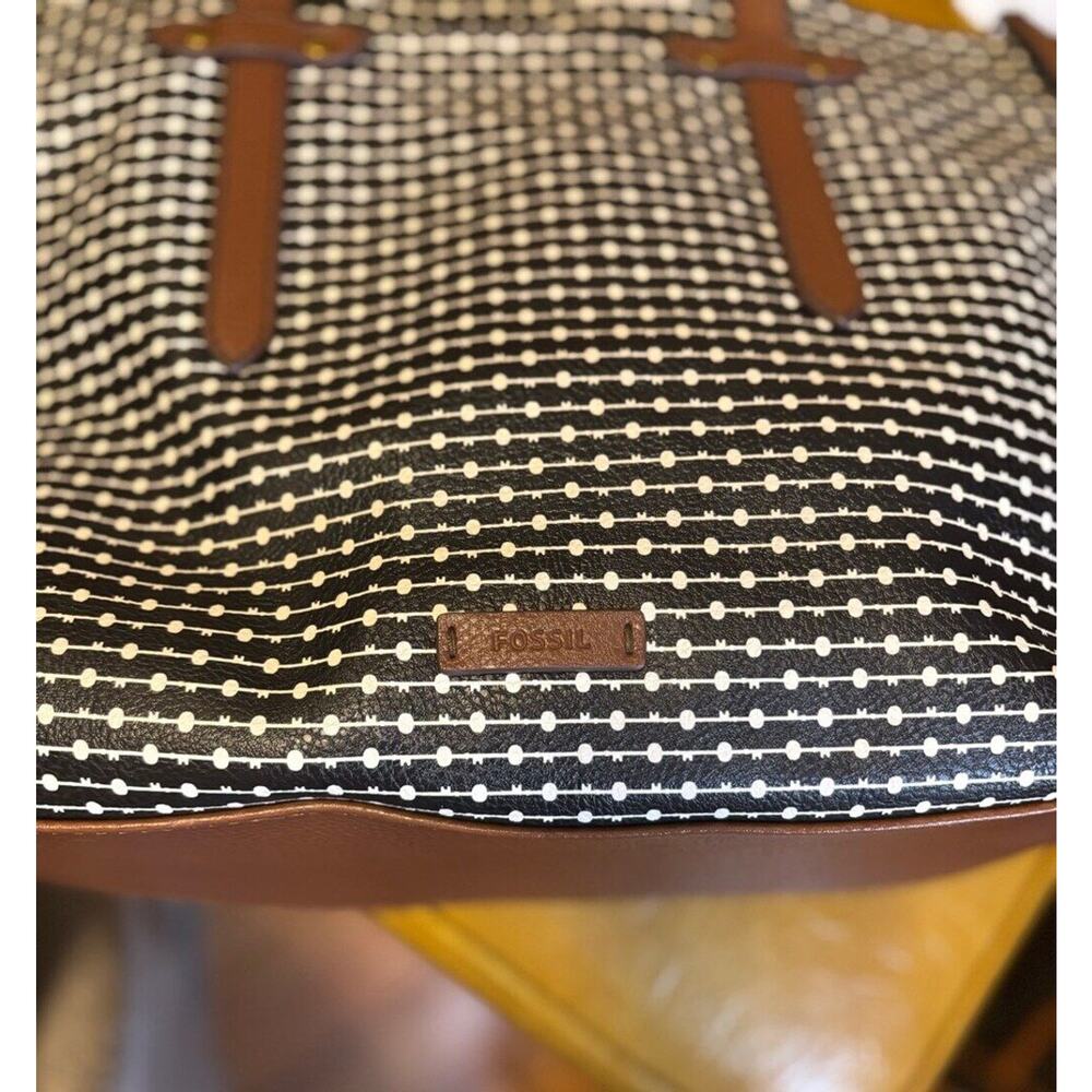 Fossil Black & White Tote Bag